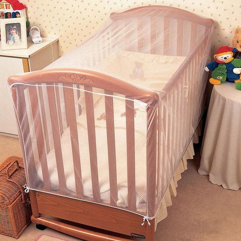 Baby Moo Polyester Kids Washable Essential White Cot Mosquito Net Mosquito Net  (White, Bed Box)