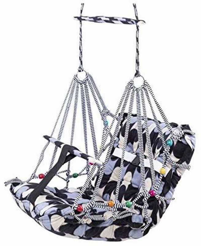 Dreamshop Cotton Swing for Kids Baby's Children Folding and Washable 1-3 Years with Safety Belt Home Garden Jhula for Babies for Indoor Outdoor Swings  (Multicolor)