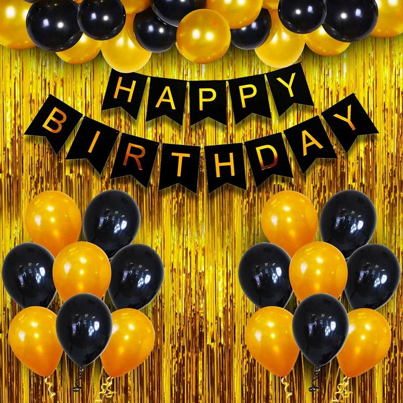 SensibleDecoraters Happy Birthday Banner Kit - 34Pcs Set for Boys Husband Balloons Decorations  (Set of 34)
