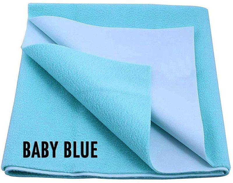 Devenda Fleece Baby Bed Protecting Mat  (Baby blue, Large)