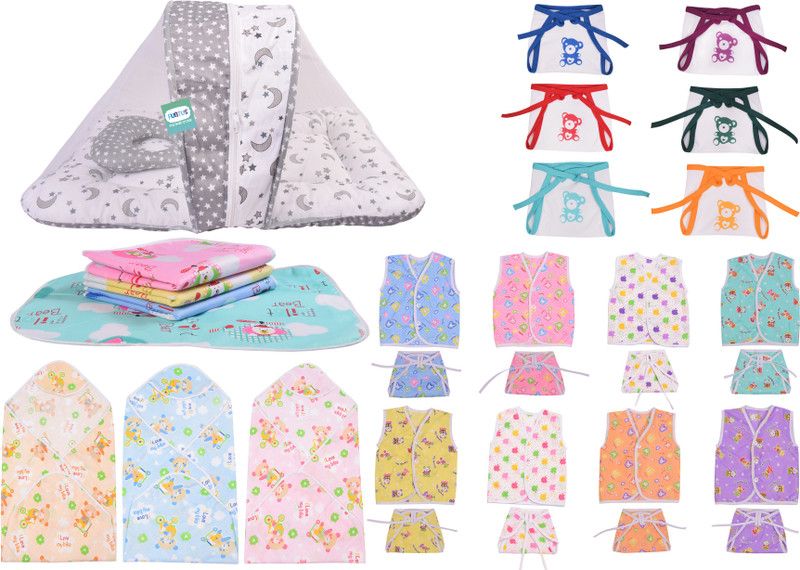 Funtus New Born Baby Care Clothing And Essential Gift Set Combo Standard Crib  (Fabric, Multicolor)