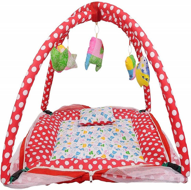 moms angel Cotton Baby Bed Sized Bedding Set  (Red)