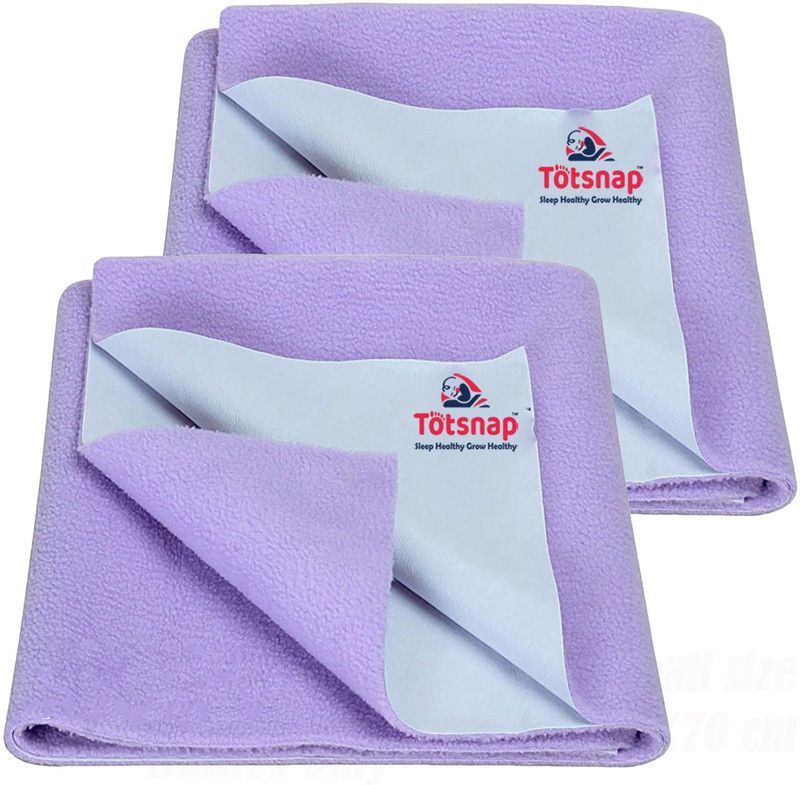 Totsnap Fleece Baby Bed Protecting Mat  (Lilac, Small, Pack of 2)
