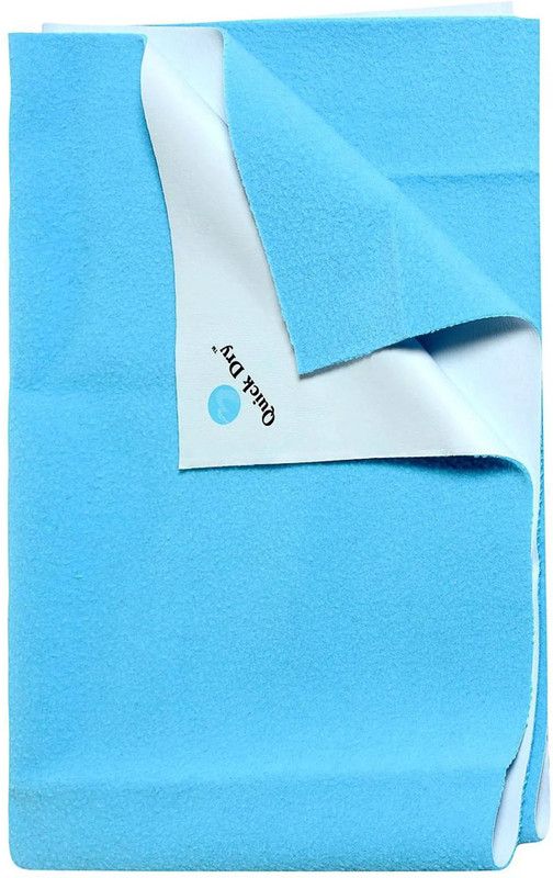 Quick Dry Cotton Baby Bed Protecting Mat  (Light Blue, Large)