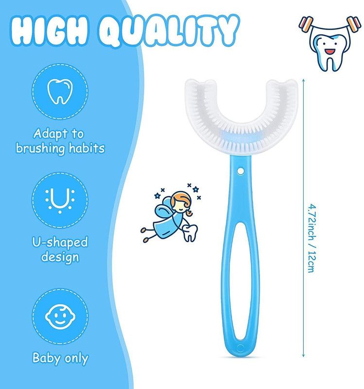 KidDental U Shaped Toothbrush for Kids For 2-6 Years Mouth-Cleaning Ultra Soft Toothbrush
