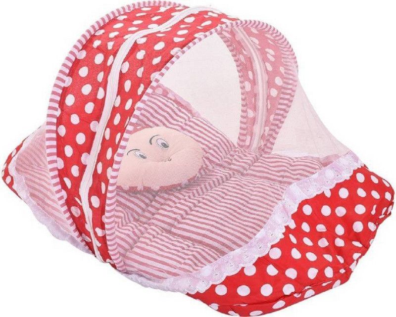 Toyland Cotton Infants Washable TL-031-RedDot Mosquito Net  (Multicolor, Tent)