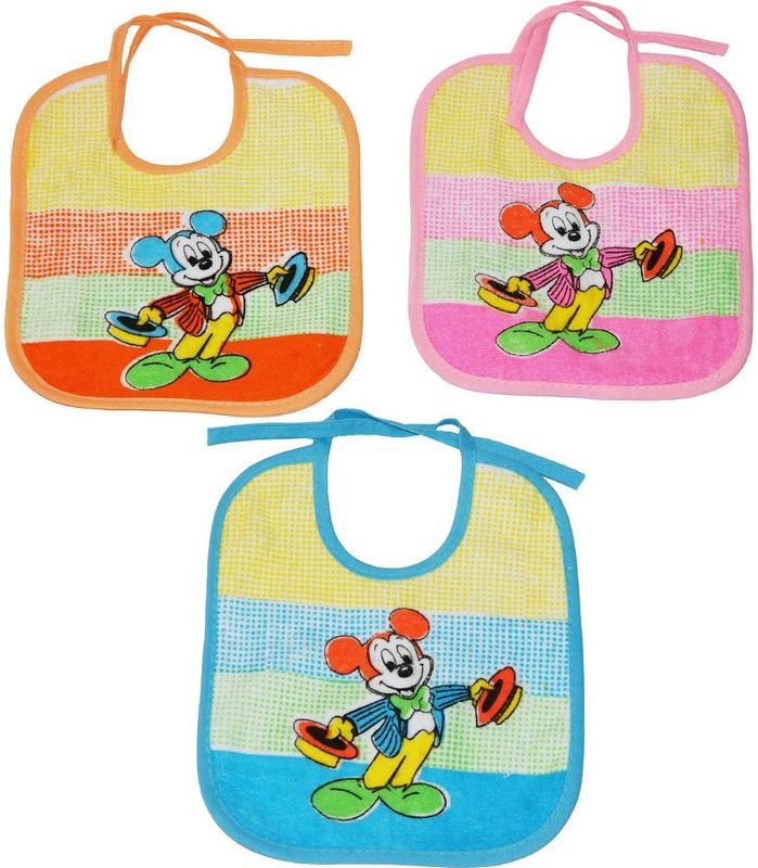 Muren Square Bib-Mickey Mouse  (Multicolor)