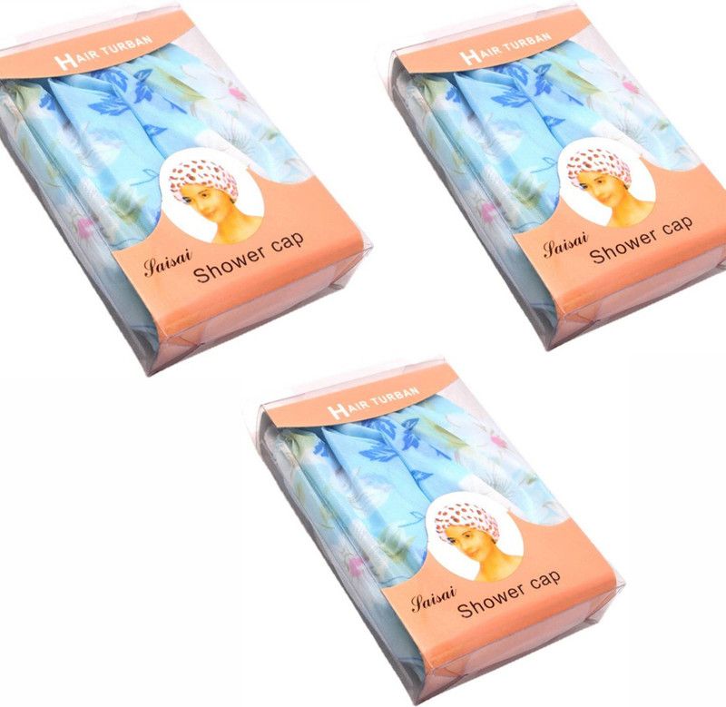 Edee Reusable Elastic Water Proof Shower Cap Set of 3