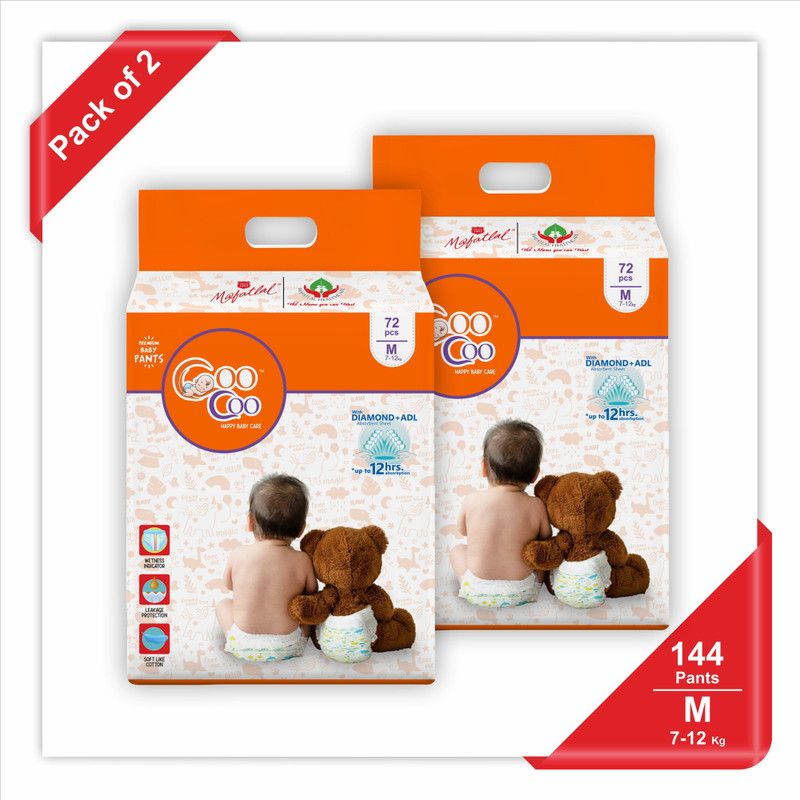 Coo Coo Baby Pullup Diaper Pants - M  (144 Pieces)