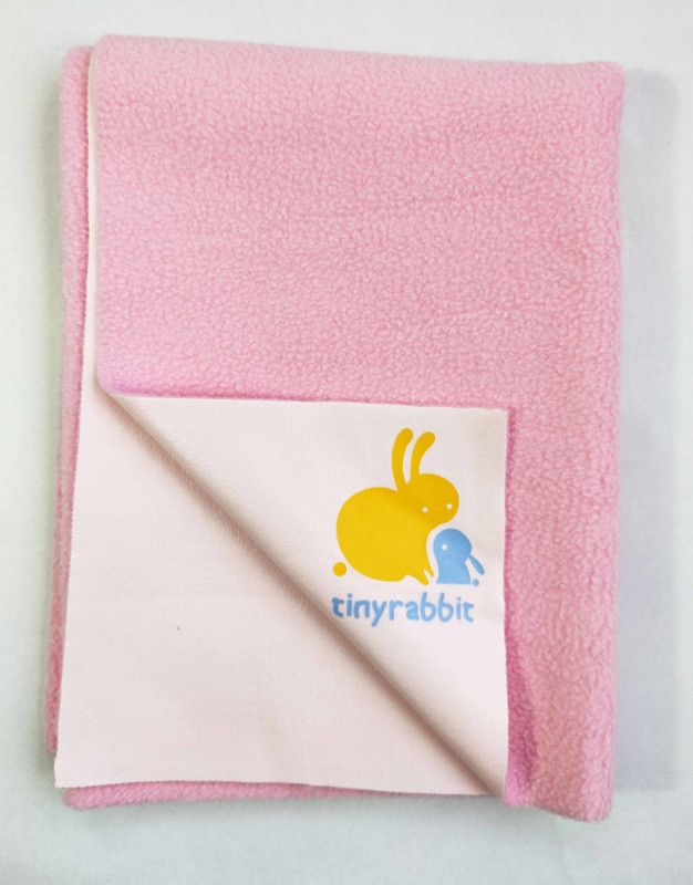 tinyrabbit Fleece Baby Bed Protecting Mat  (Baby Pink, Extra Large)
