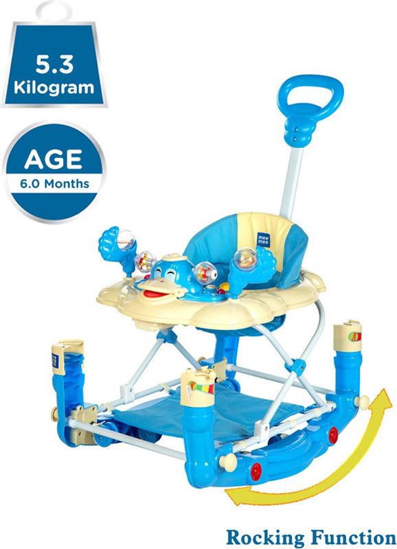 MeeMee Musical Walker & Rocker With Parent Rod  (Blue)