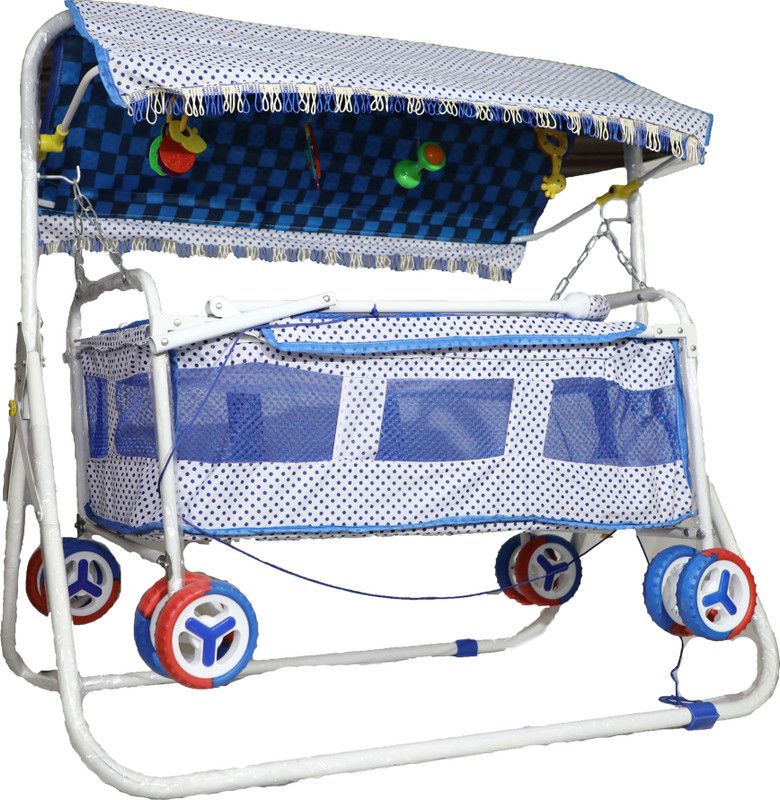 Cheers Fun 2 in 1 Baby Cradle 7/8 Porter Plated Bassinet  (Blue)