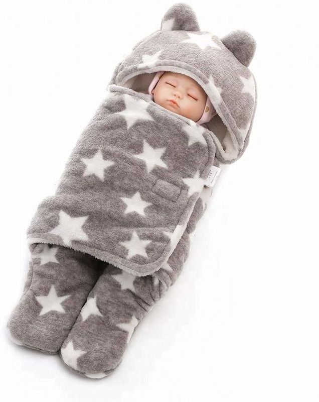 ocean count Fleece Baby Bed Sized Bedding Set  (Grey)