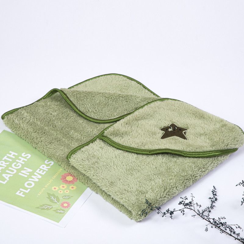 BABY ZONE Solid Single Hooded Baby Blanket for AC Room  (Fur, PISTA)