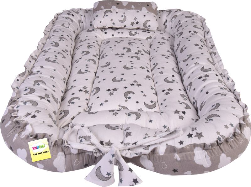 Kwitchy Cotton Baby Bed Sized Bedding Set  (Grey)