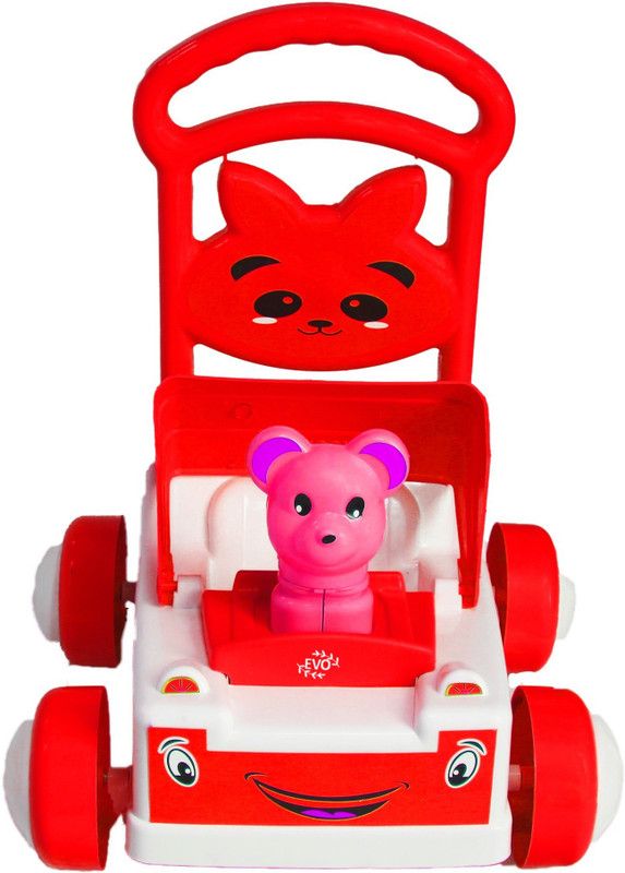 EVOSHINE Musical Activity Walker With Parent Rod  (Red)
