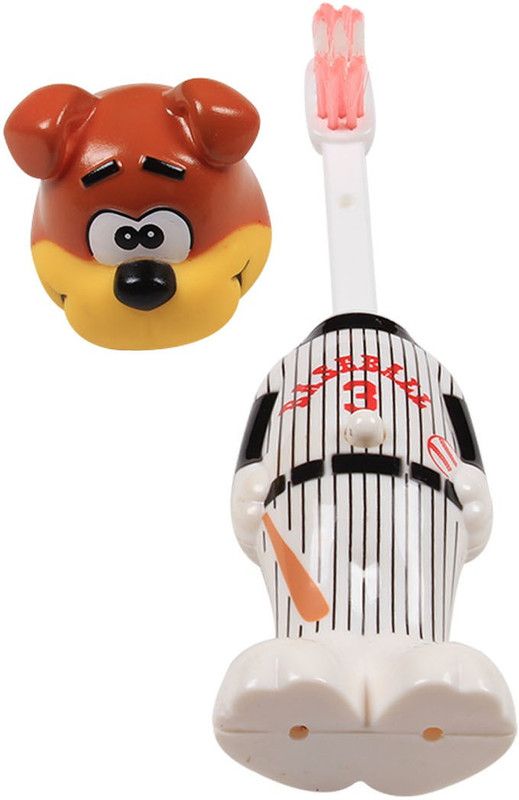 OLE BABY The collectors edition of bounce up funny bear headed baseball player kids push button Extra Soft Toothbrush