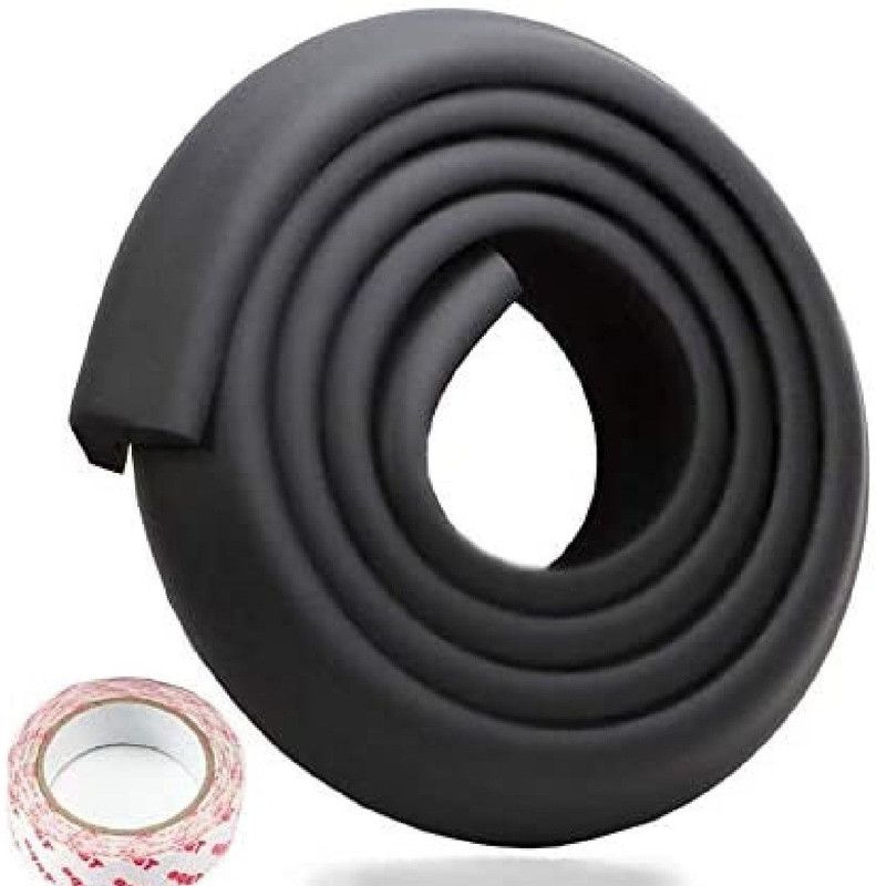 HENIJ 1 PCS 6.5Ft L Shape Extra Thick Furniture Table Edge Protectors Foam Baby Safety  (Black)