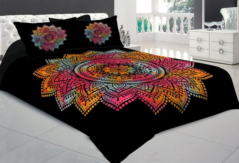 Buniya Traders 280 TC Cotton King Floral Flat Bedsheet  (Pack of 1, Multicolor)