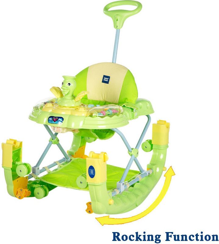 MeeMee Musical Walker & Rocker With Parent Rod  (Green)
