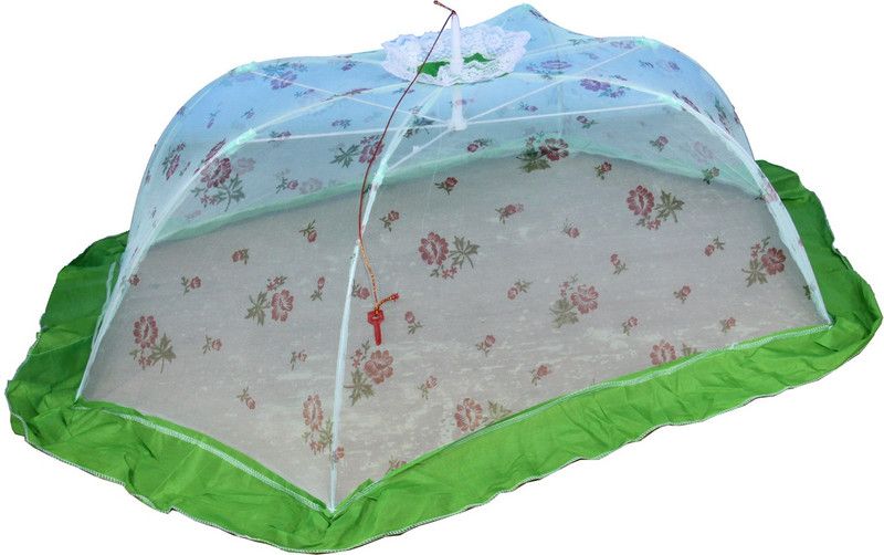 HOMELORE Polyester Kids Washable Printed Green Oval Shape Baby Mosquito Net  (Green, Frame Hung)