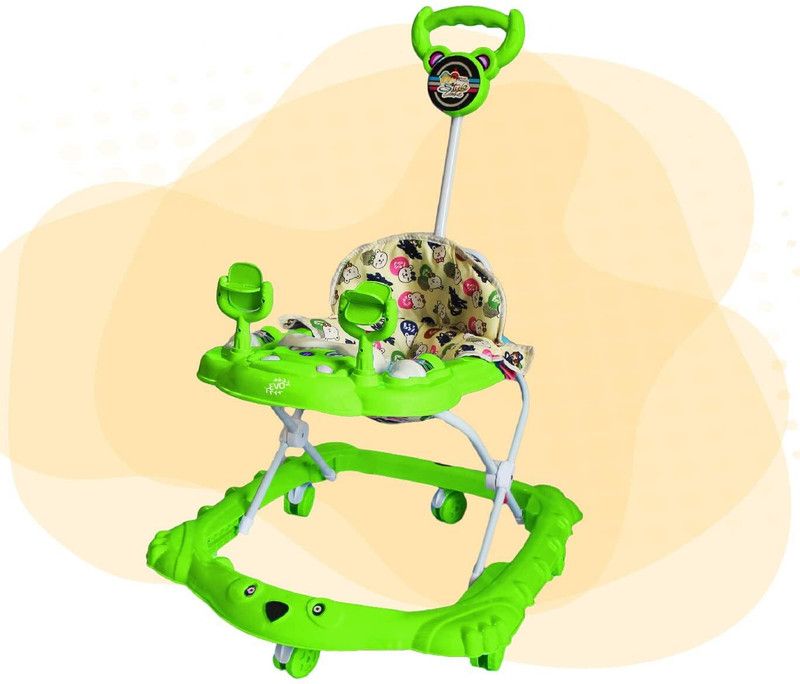 EVOSHINE Musical 3-in-1 Walker With Parent Rod  (Green)