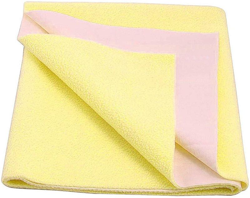 Dream Care Fleece Baby Bed Protecting Mat  (Yellow, Small)