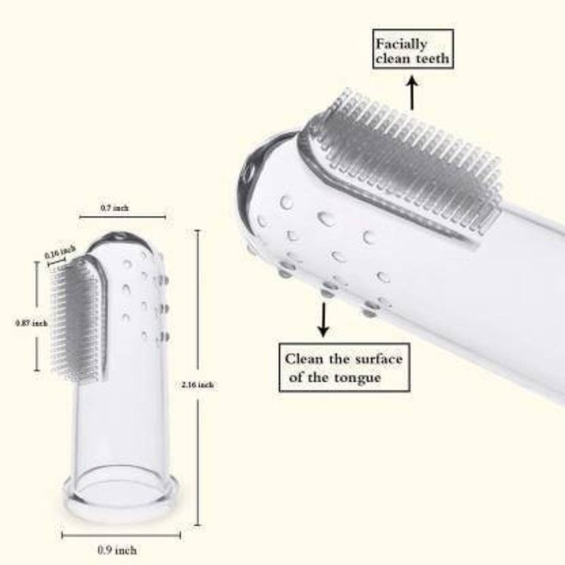 Lilz caress Silicone Finger Toothbrush , Baby Finger Tooth Brush (3 months to 3 years) Extra Soft Toothbrush | Tongue cleaner and Gum Massager (VN08) | Pack of 2 Ultra Soft Toothbrush  (2 Toothbrushes)