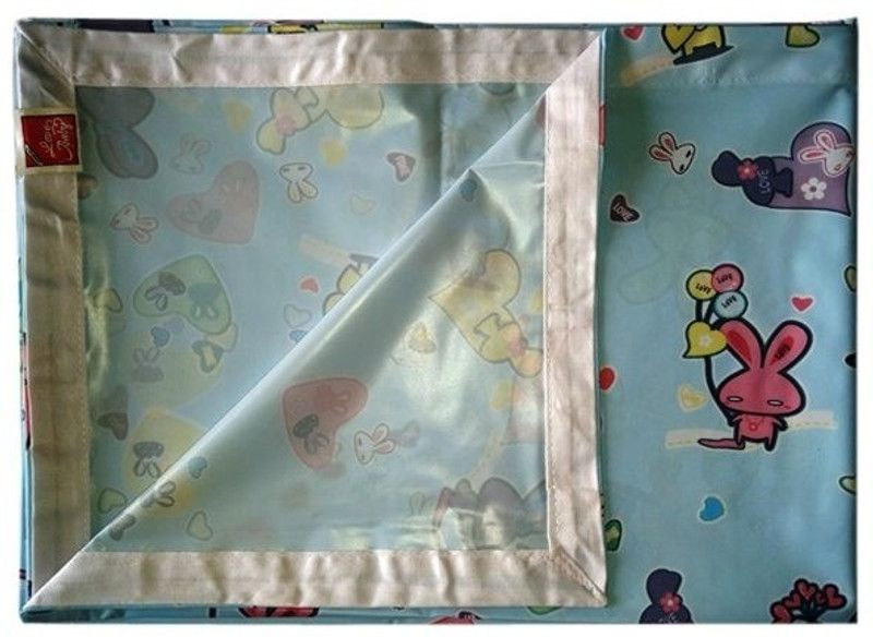 LOVE BABY Double Abstract Flat Bedsheet  (Pack of 1, Blue)