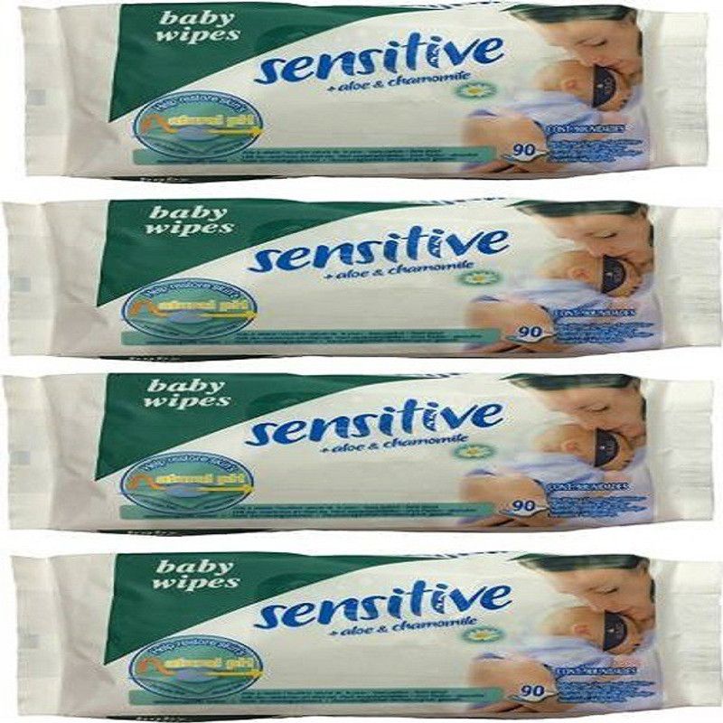 sensitive Baby Cotton Wipes  (4 Wipes)