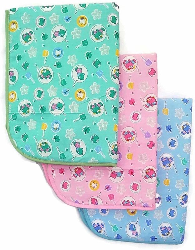 Mega Style Cotton Baby Bed Protecting Mat  (Multicolor, Medium, Pack of 3)