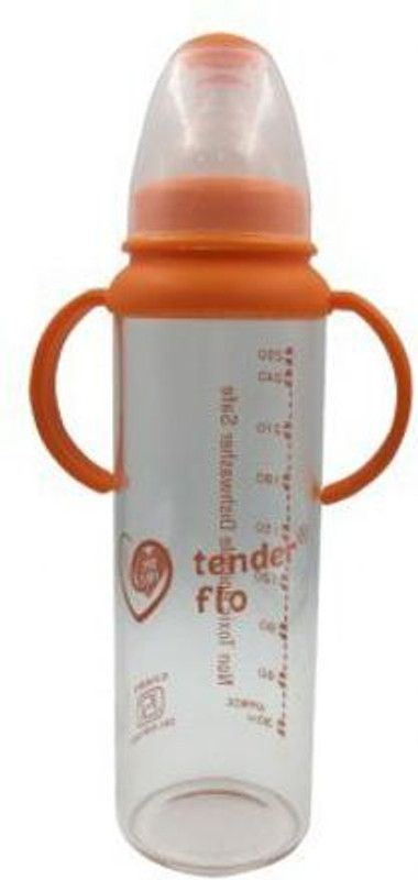 Tender flo BIS APPROVED ISI MARKED BOROSILICATE GLASS FEEDING BOTTLES WITH HANDLE - GLASS, BPA FREE  (TRANSPARENT)