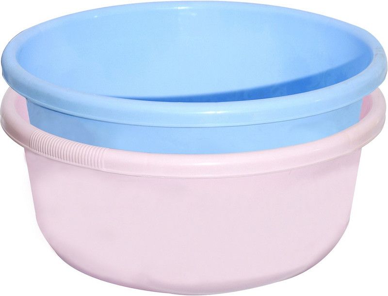 KUBER INDUSTRIES 2 Pieces Unbreakable Plastic Multipurpose Bath Tub/Washing Tub 40 LTR (Blue & Pink) -  (Blue & Pink)