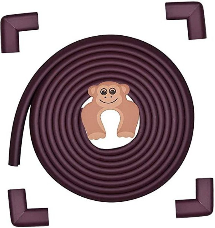 Lilz caress Strip Furniture Corner Edge Guard (2 M Edge Strip+4 Corner Guard+Door gaurd) 02  (Brown)