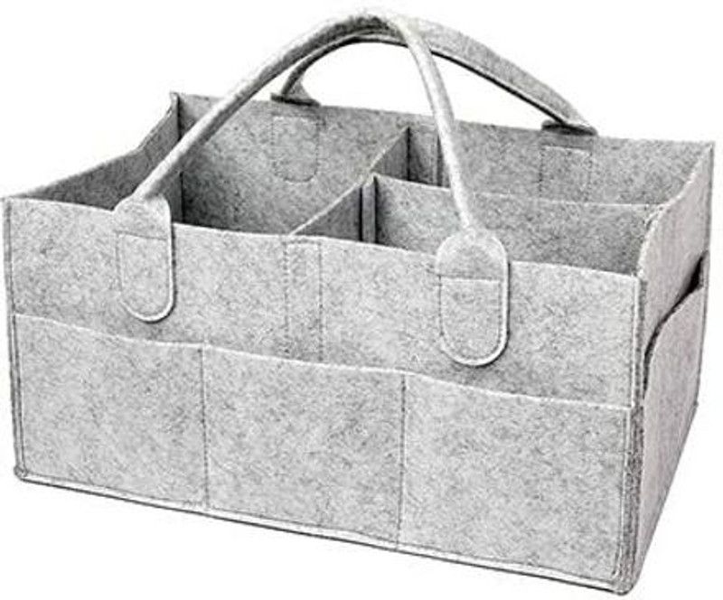 Auvella Baby Diaper Caddy Organizer, Multipurpose Bag, Travel Basket for Infants Diaper Caddy Bags Oraganizer for Kids  (Grey)
