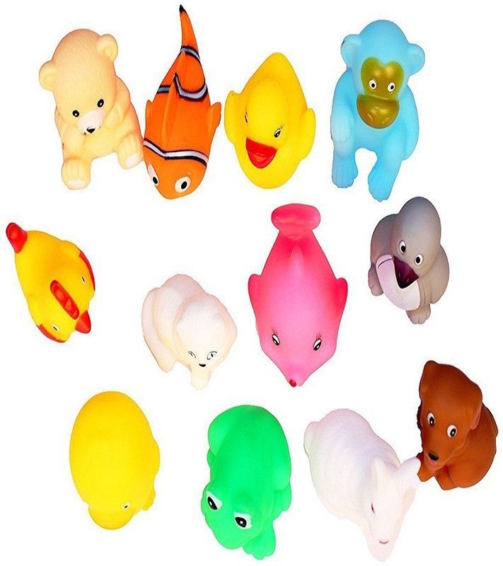 MAGNIFICO Bath Toys Non-Toxic Animal Shape Soft Toys for Baby Kids Bath Toys Chu Chu Bath Toy  (Multicolor)