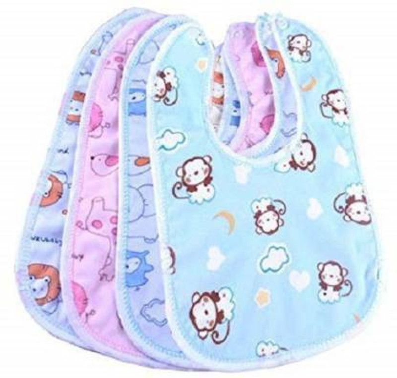 Everkid Baby Double Layered Waterproof Bibs Pack Of 4  (Multicolor)