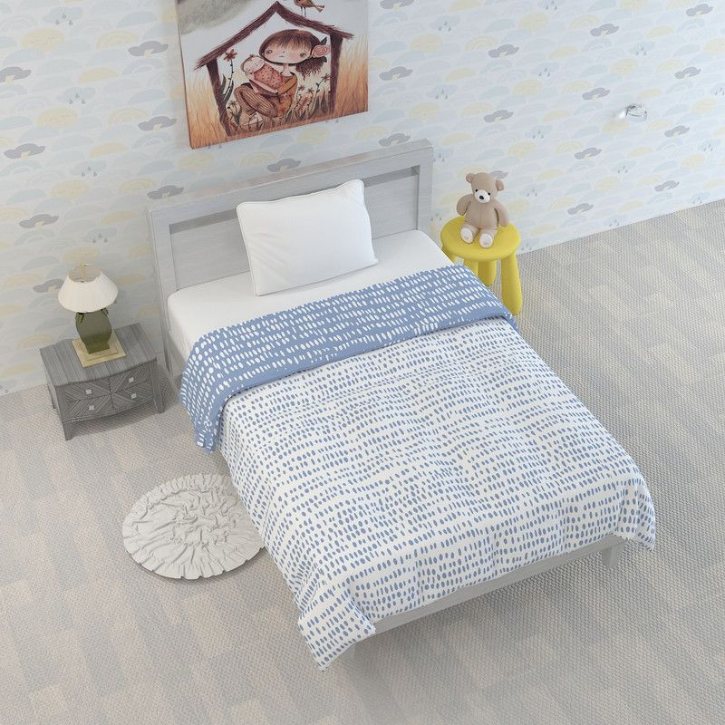 Divine Casa Abstract Crib Dohar for AC Room  (Polyester, Blue)