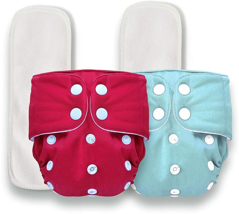 Tip 'n' Top Reusable Kids Diapers with Snap Buttons for Size Adjustment (3 Months - 2 Years) - M  (4 Pieces)