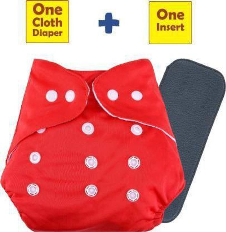 ocean count Reusable Baby Pocket Cloth Diapers With Charcoal Color Inserts Combo Pack (yellow Diaper + 1 I - L - XL  (2 Pieces)