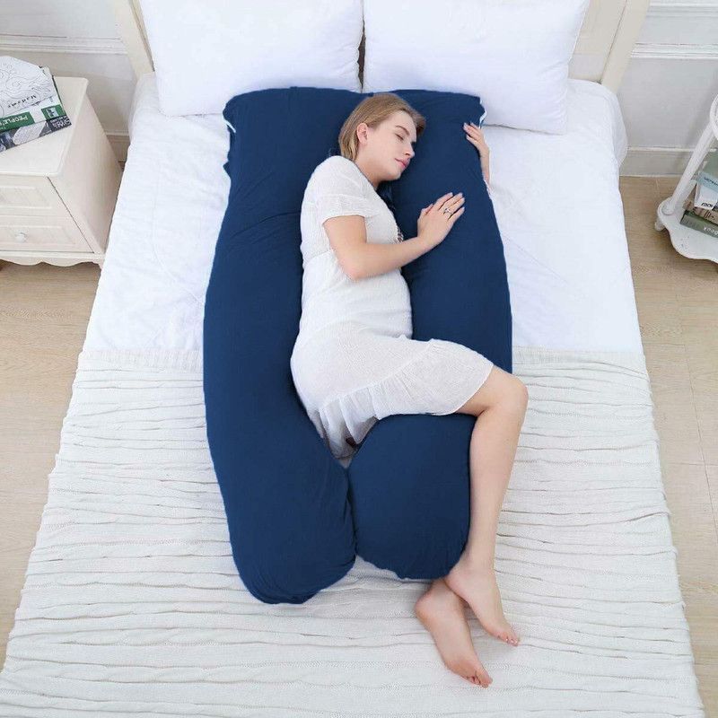 Beta Divine Pregnancy Pillow Microfibre Solid Pregnancy Pillow Pack of 1  (Navy Blue)