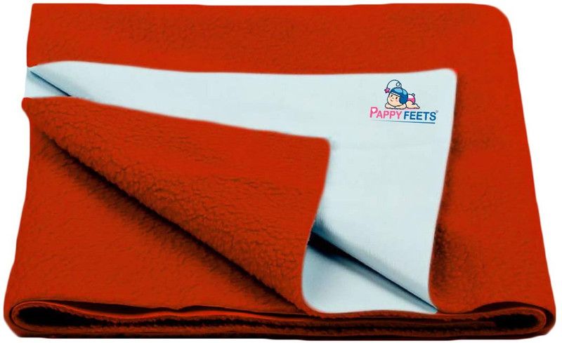 Pappy Feets Fleece Baby Bed Protecting Mat  (Red, Medium)