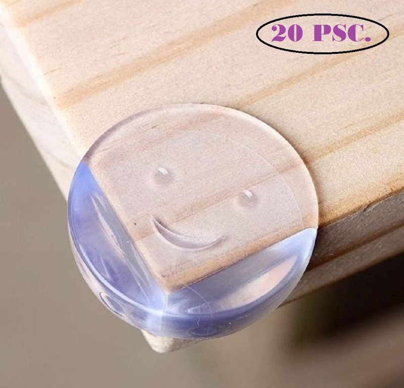 TAG ON Pre-tape Safety Corner Protectors with Thickened Adhesive, Baby Proofing Corner Guards , Prevent Child Head Injuries Desk and Furniture Corner Covers for Kids (Pack of 20) (Clear)  (Transparent)