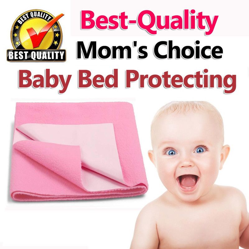 Best-Quality-Hub Polycotton Baby Bed Protecting Mat  (Pink, Medium)