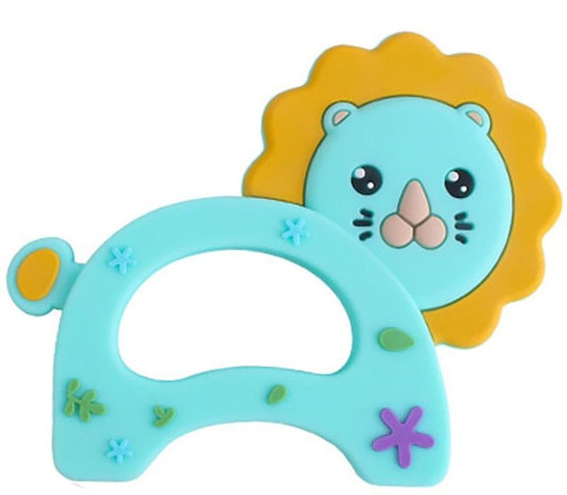 GUCHIGU Teethers for Babies BPA Free Silicone Soft Baby Toys Lion Shaped Baby Gum Molar Chew Toy Releive Long Tooth Pain Toodle Teething Pacifier BT2042A (6 - 12 Months, Blue) Teether  (Blue)