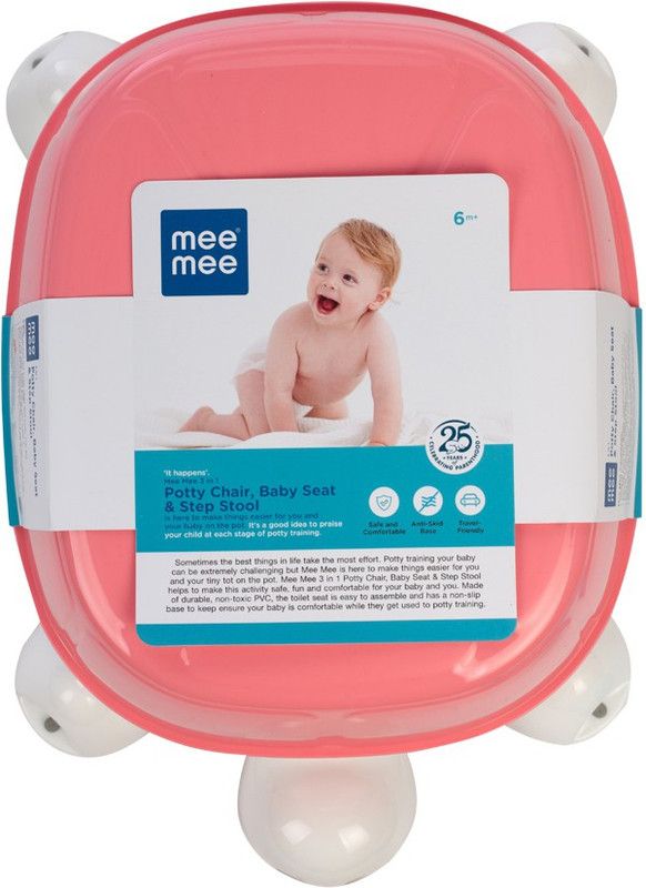 Mee Mee Soft Cushioned Potty Seat with Support Handles (Baby Seat & Step Stool, Pink) Potty Seat  (Pink)