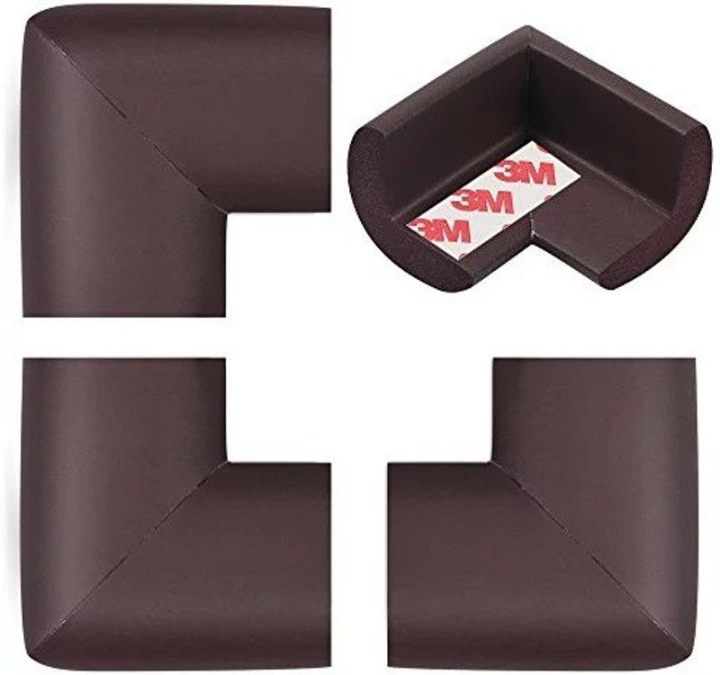 Mopslik Baby Proofing Safety Thick L Shaped Corner Guards Edge Protectors - Pack of 4  (Brown)