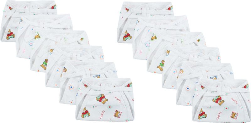 Honey Boo New Born Washable Reusable Hosiery Cotton Diapers, 0-6 Months ( Pack of 12 )