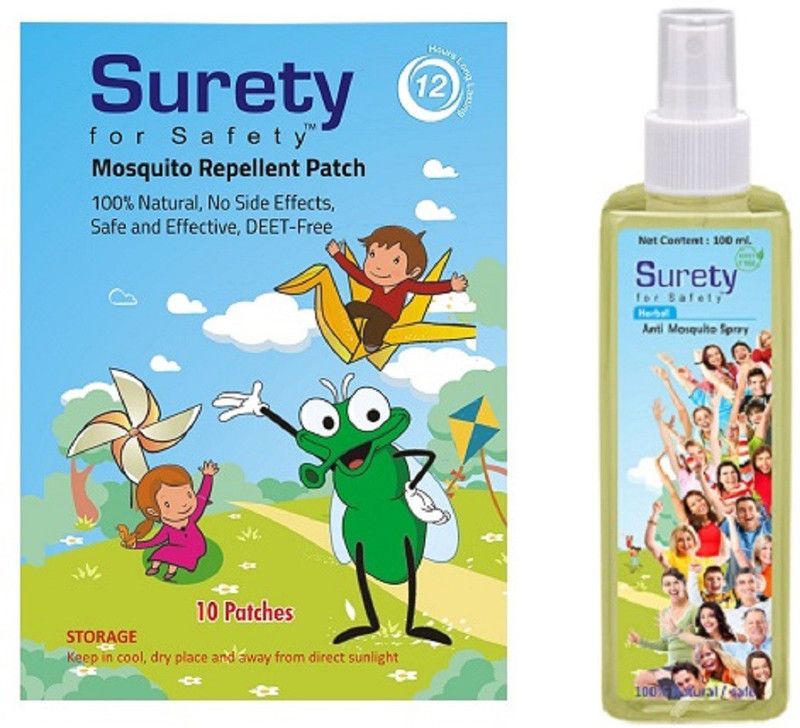 Surety for Safety Patch 10, Anti Mosquito Spray  (100 ml)