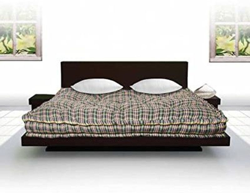Greatwell Foldable Soft Cotton Filled Thick Mattress Gadda 72 x 36 Inch, Multi Apple check  (Multicolor)